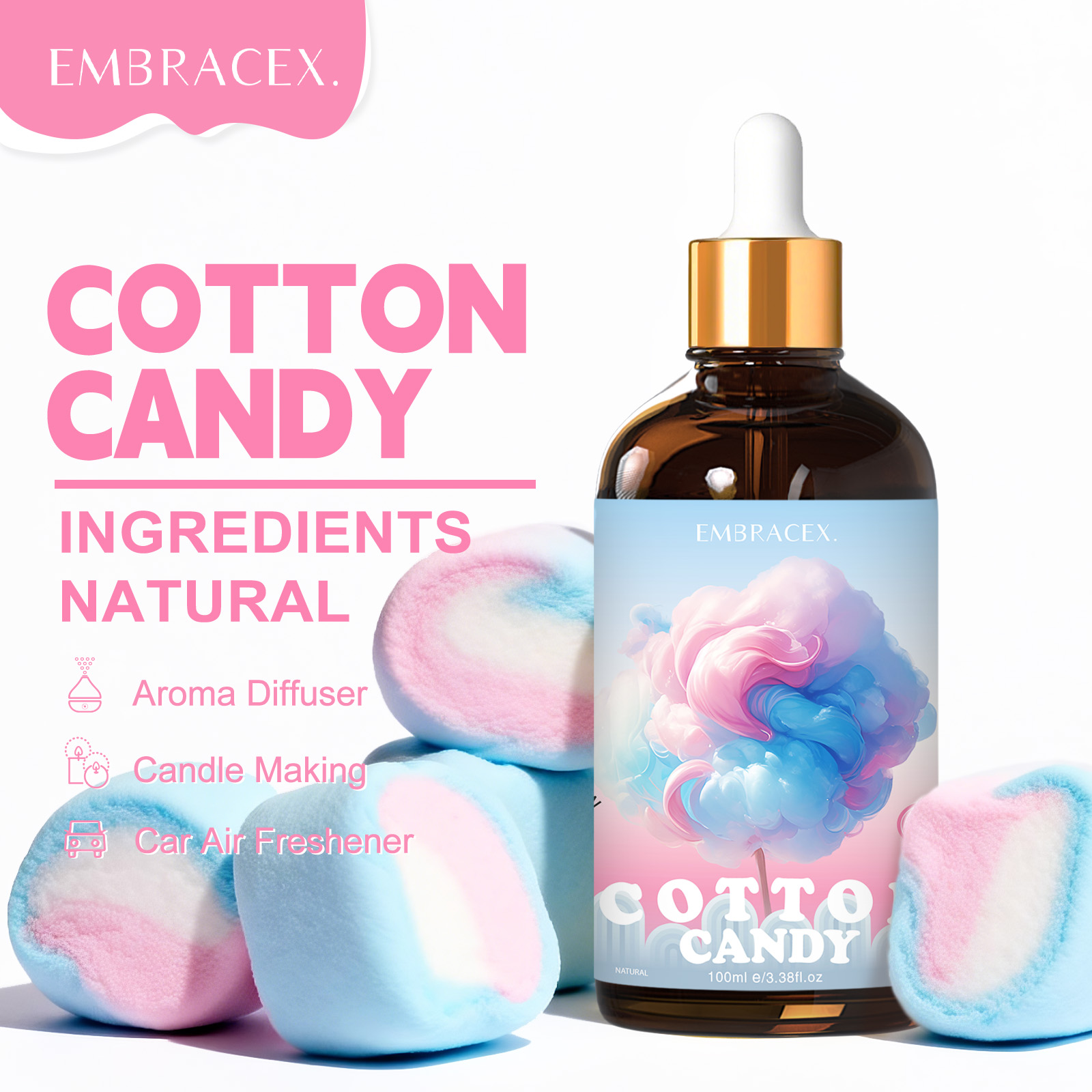 100ml Cotton Candy Essential O - Home Fragrance Gift ulasan dan harga