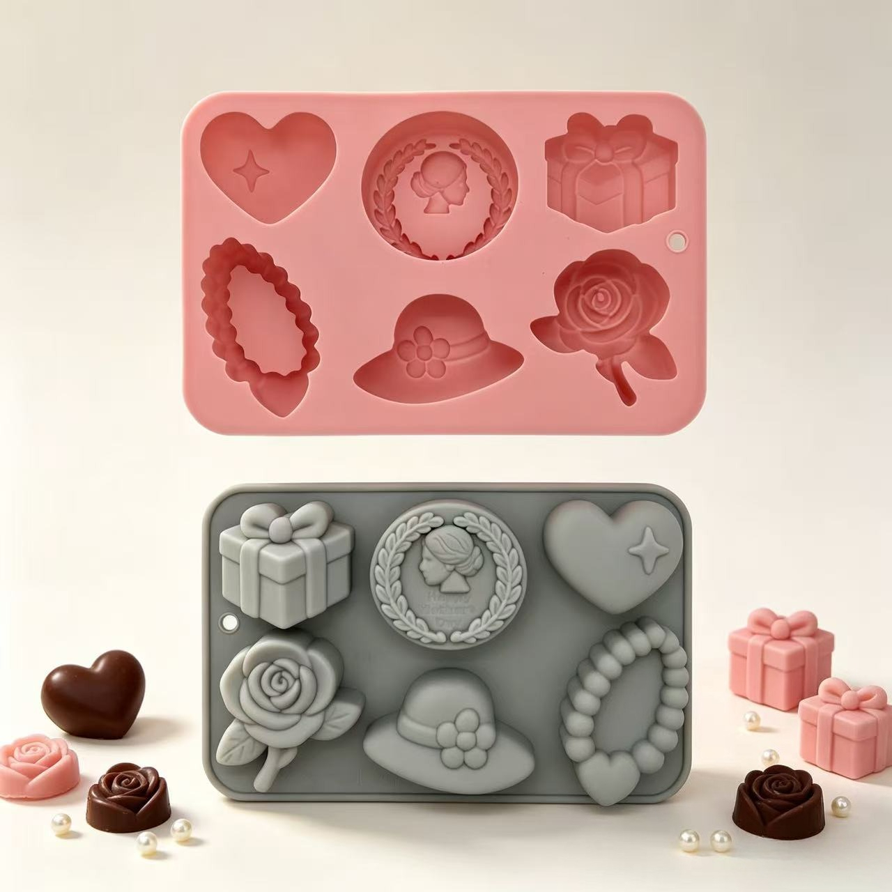 6 Cavity Women Rose Hat Heart  - Home Fragrance Rose ulasan dan harga