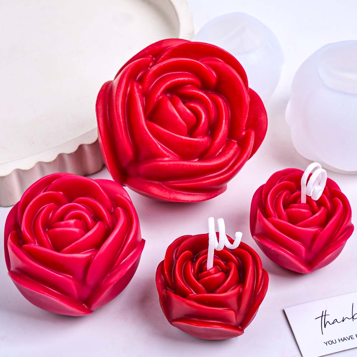 3D Flower Shape Silicone Candl - Home Fragrance Rose ulasan dan harga